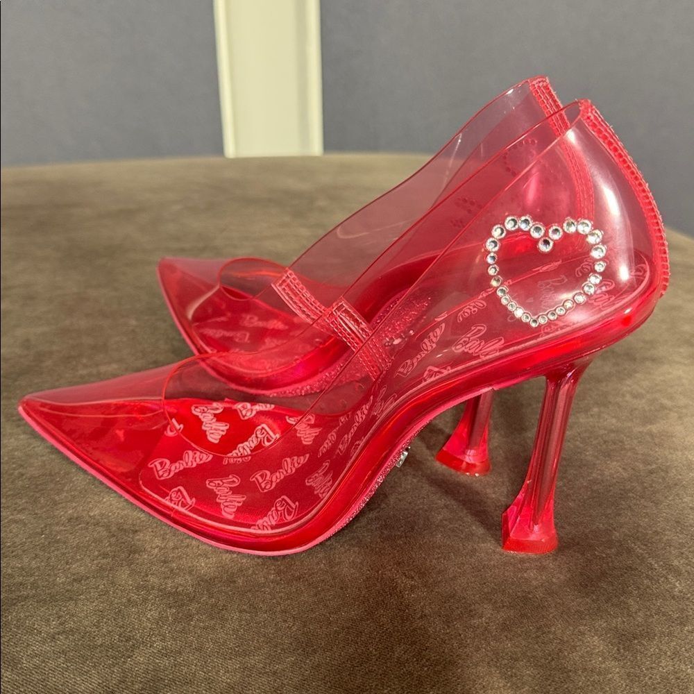 Barbie x ALDO Barbiestessy Collection Pink Translucent Pointed Toe Pumps 7.5 NEW - Picture 8 of 15